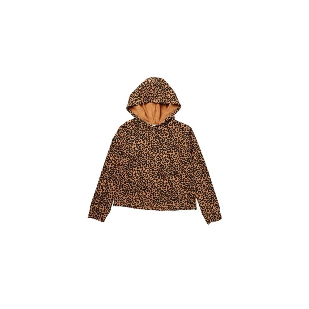 Fleece Leopard Printed Pullover Hoodie NEW